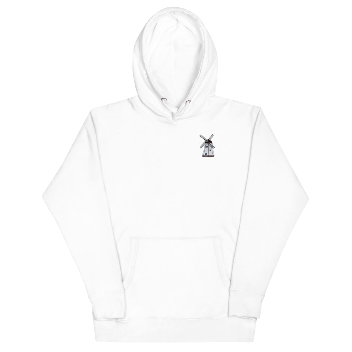 Windmill Hoodie in vibrant blue color with front pouch pocket and hooded design.