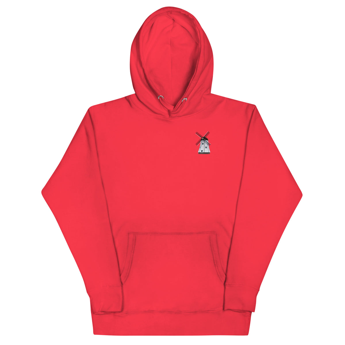 Windmill Hoodie in vibrant blue color with front pouch pocket and hooded design.