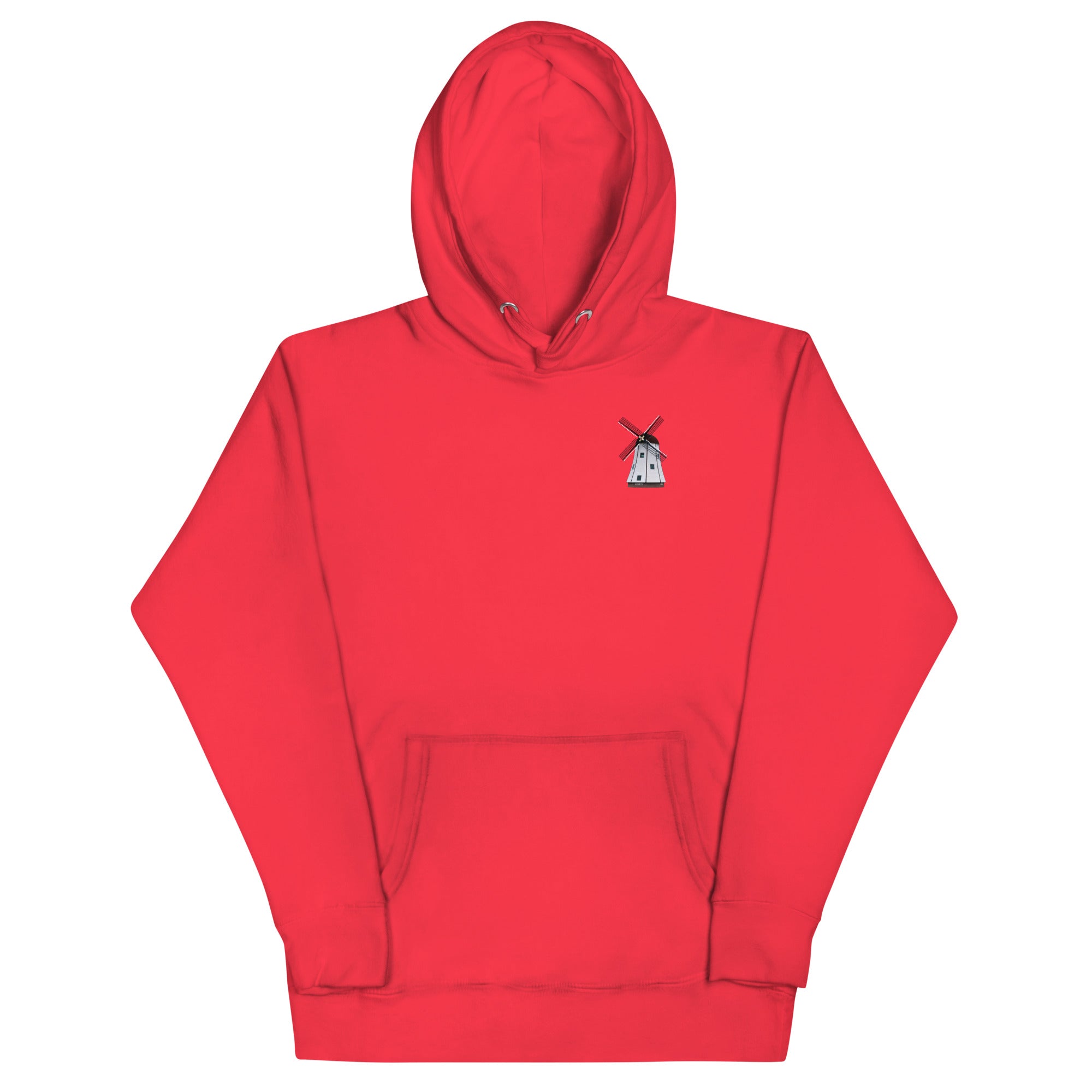 Windmill Hoodie in vibrant blue color with front pouch pocket and hooded design.