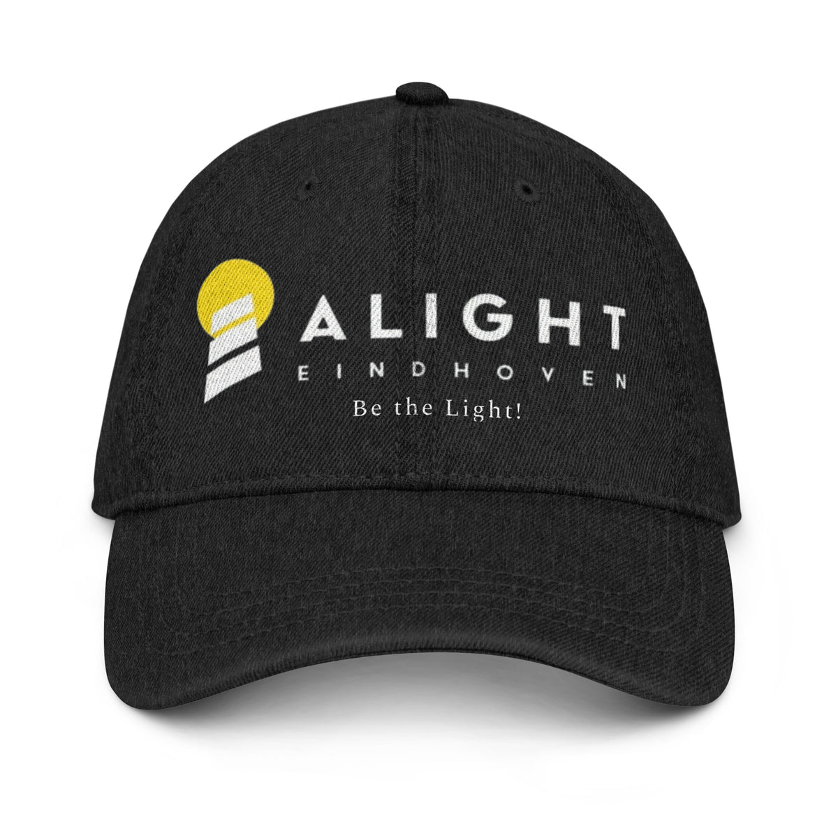 Alight Denim Hat in blue with logo, pigment-dyed, adjustable strap, made of 100% cotton, perfect for everyday wear.