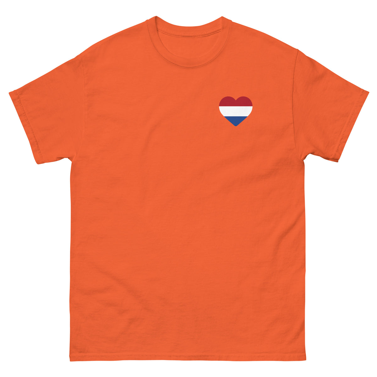 Koningsdag oranje Tshirt klassiek heren dames festival shirt met hart ontwerp.