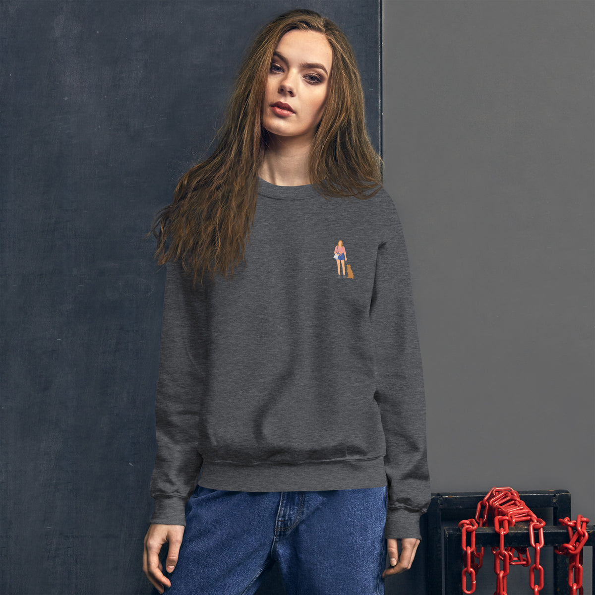 Hondenliefhebbers sweatshirt mockup highlighting minimalist everyday style
