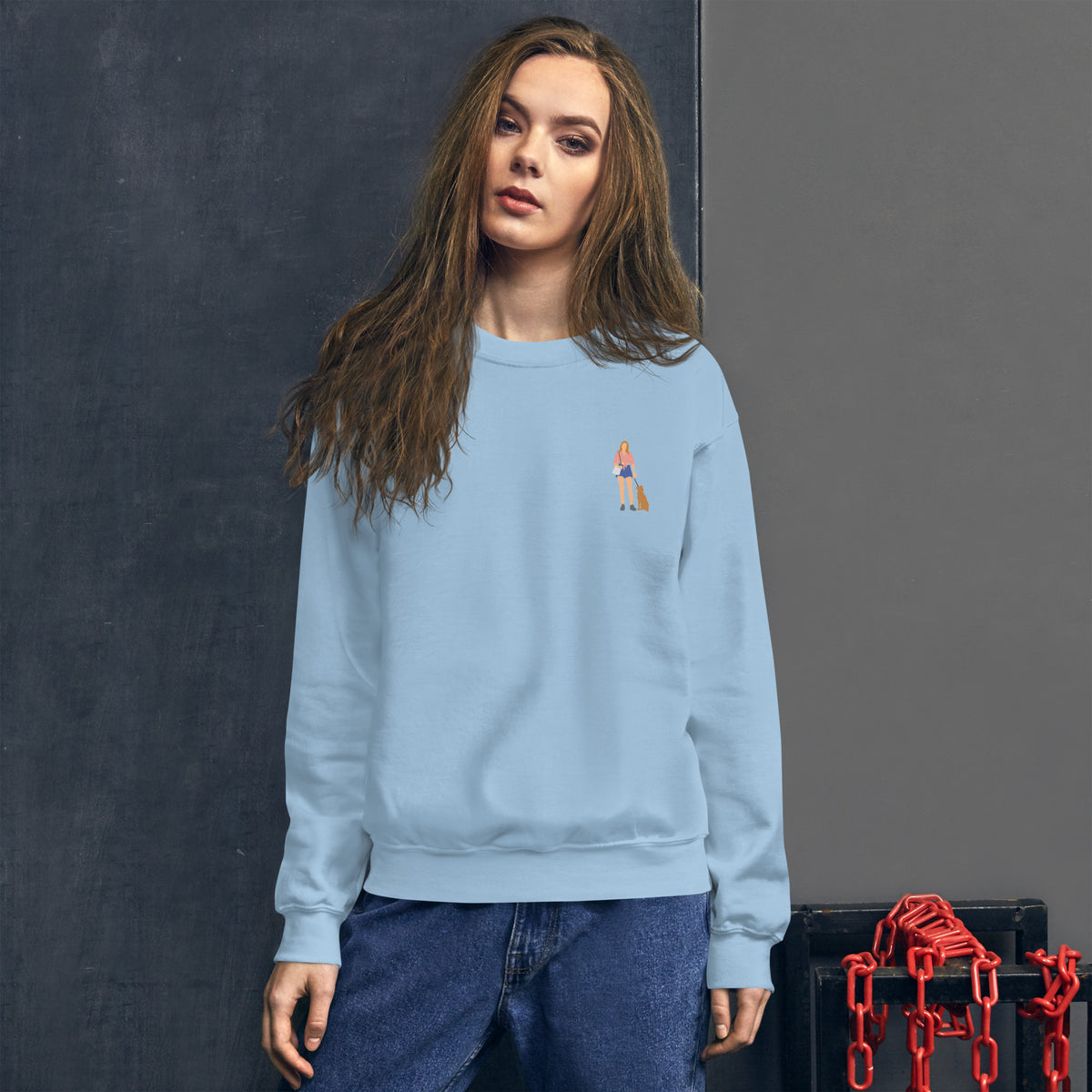 Hondenliefhebbers sweatshirt mockup showcasing comfortable relaxed fit design