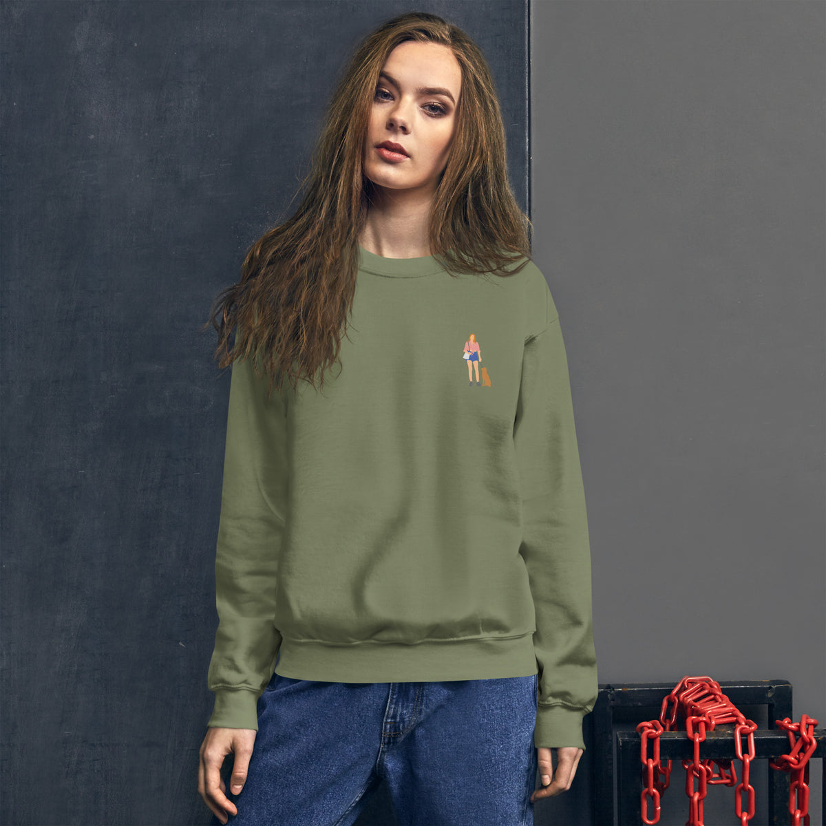 Hondenliefhebbers sweatshirt mockup showcasing comfortable relaxed fit design