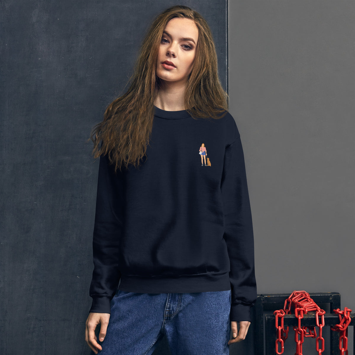 Premium hondenliefhebbers sweatshirt mockup showing soft fabric texture detail