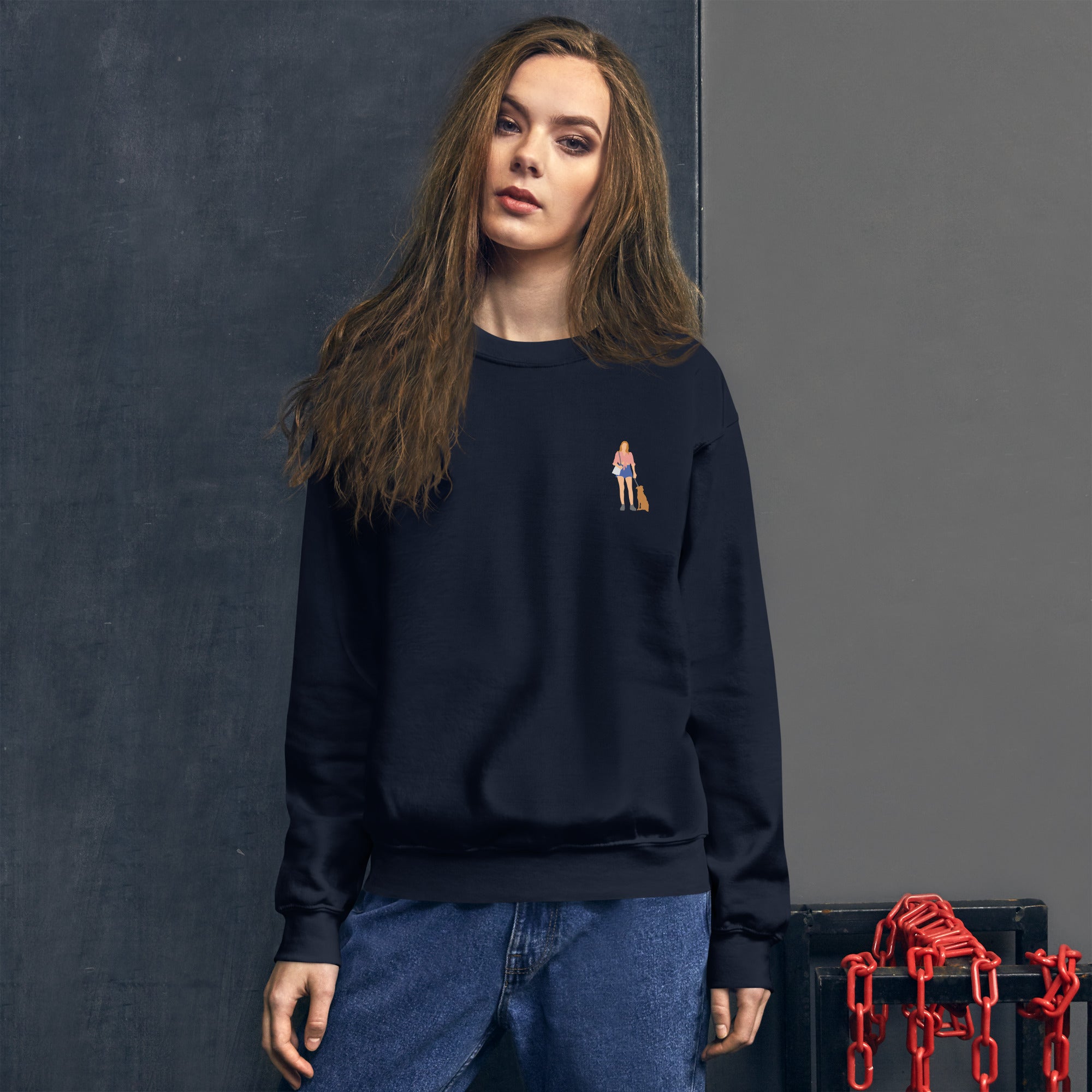 Premium hondenliefhebbers sweatshirt mockup showing soft fabric texture detail