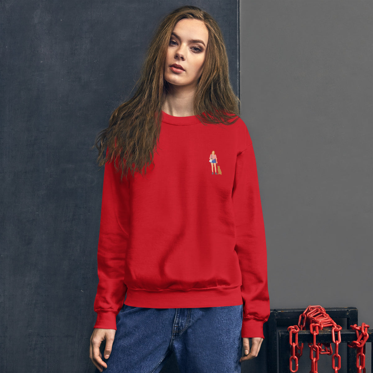 Hondenliefhebbers sweatshirt product mockup front view showcasing clean design