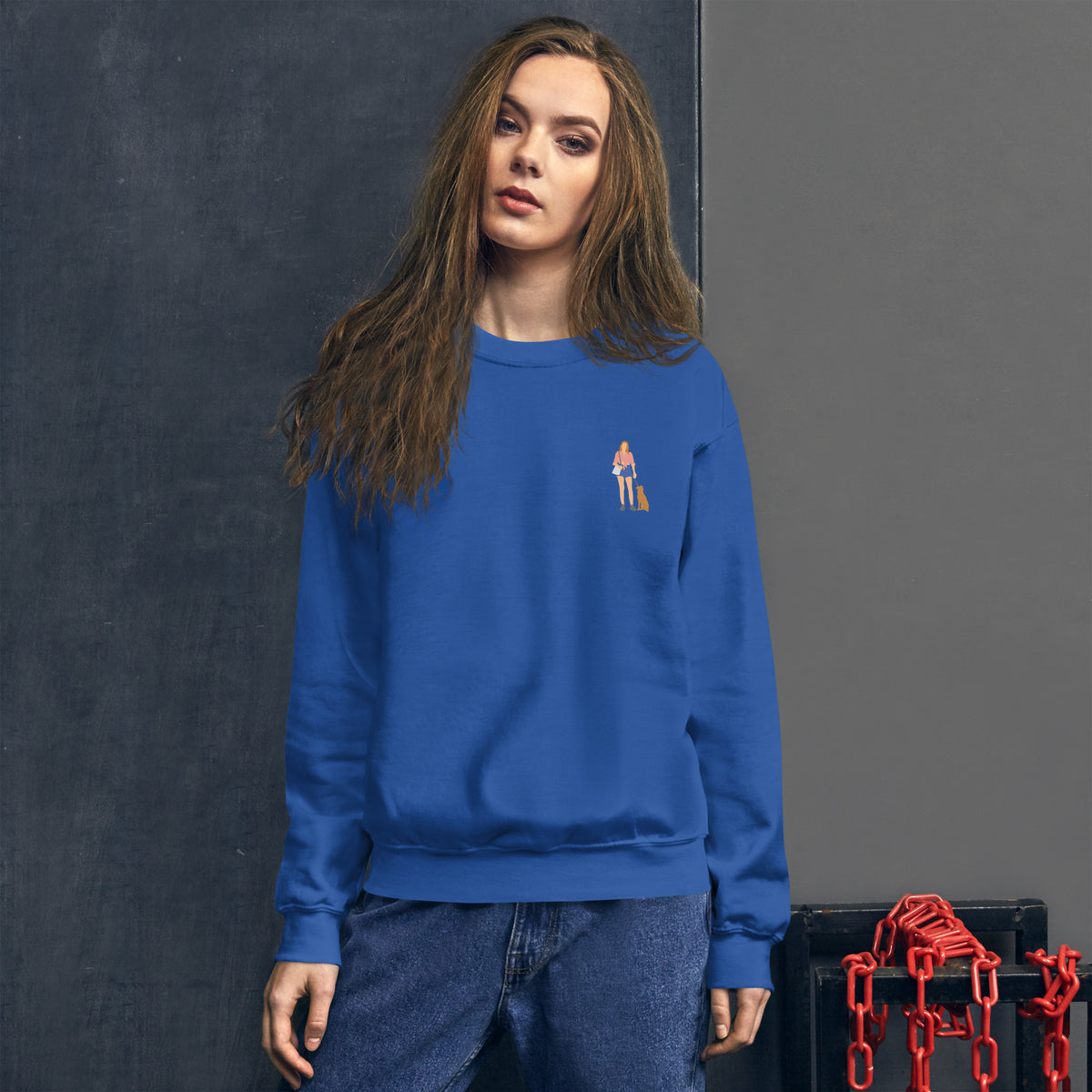 Hondenliefhebbers sweatshirt front mockup with neutral background design