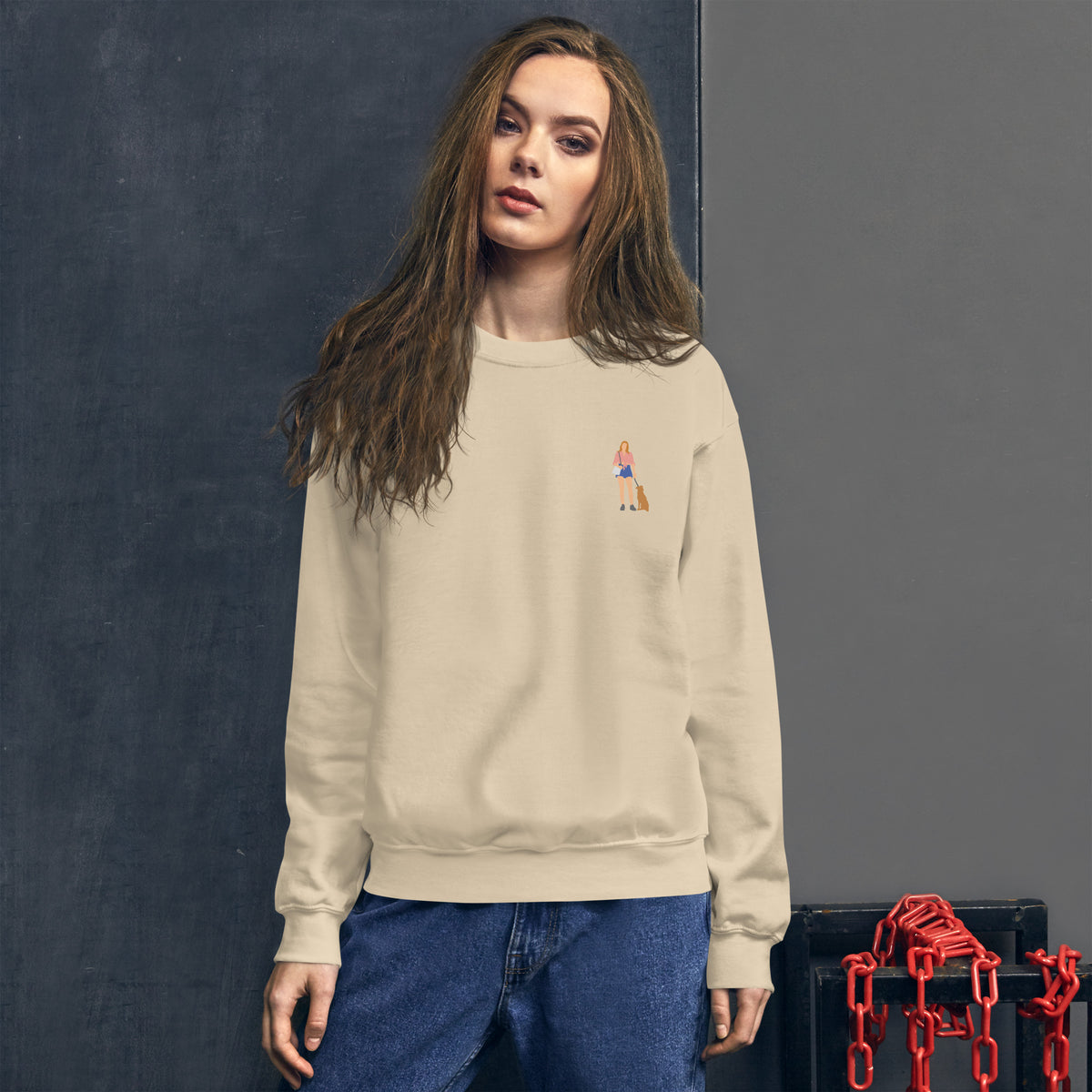 Hondenliefhebbers sweatshirt mockup showcasing comfortable relaxed fit design