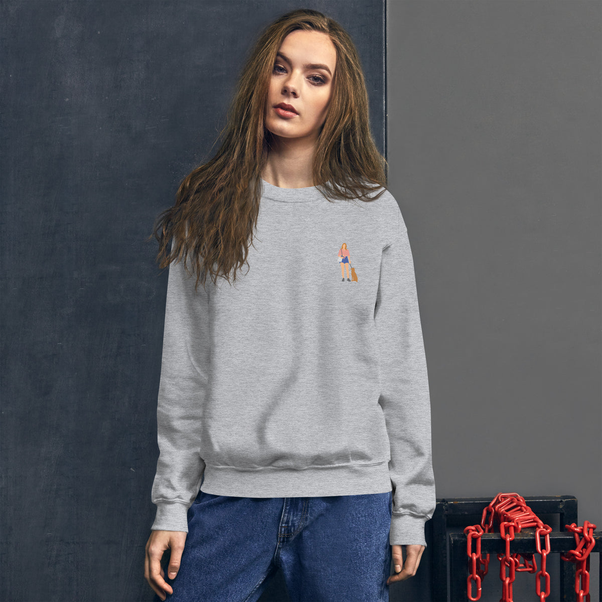 Hondenliefhebbers sweatshirt mockup showcasing comfortable relaxed fit design
