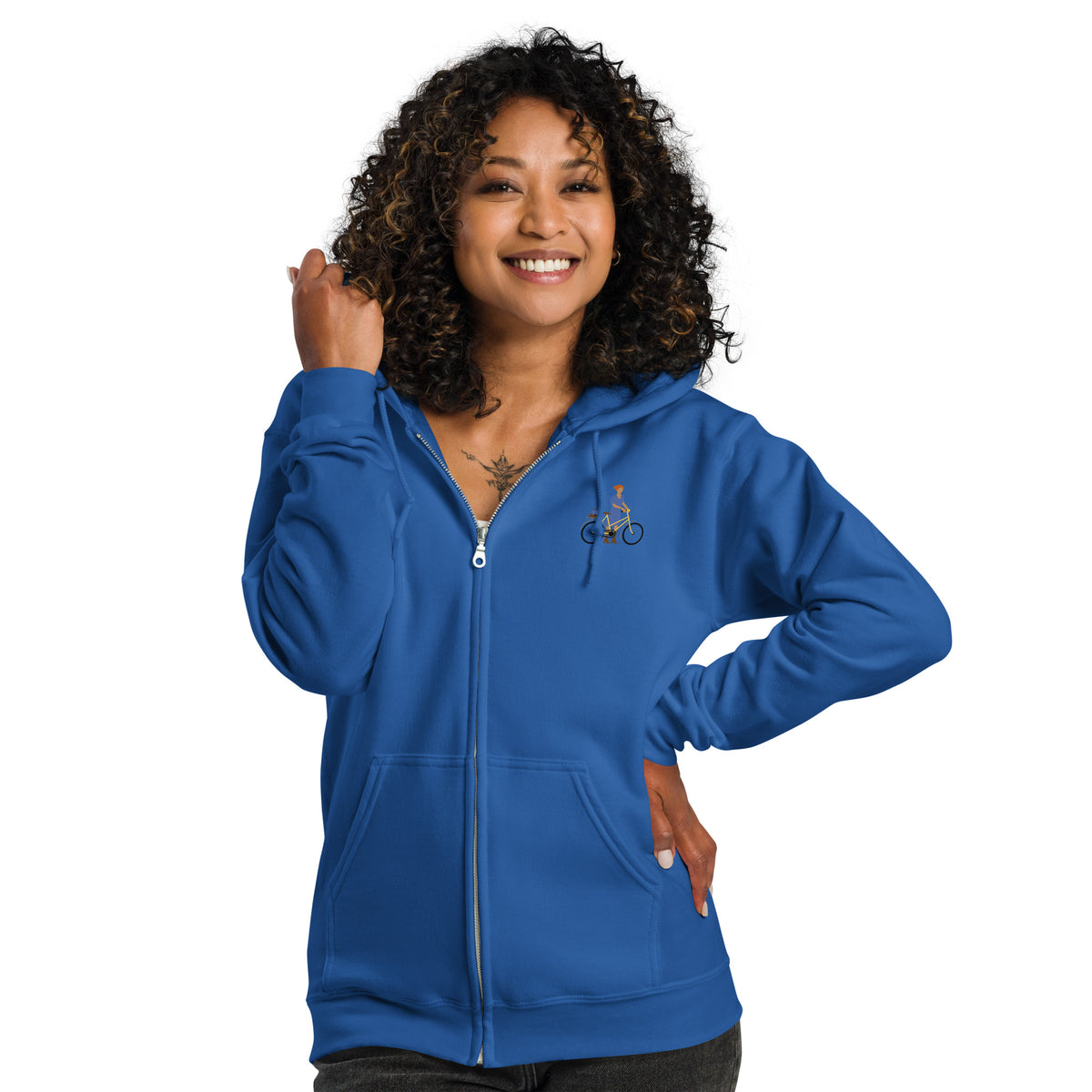 Fiets Hoodie Met Rits product mockup front view showcasing zip hoodie design