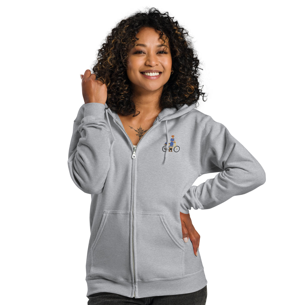 Fiets Hoodie Met Rits zip hoodie mockup showing casual everyday style