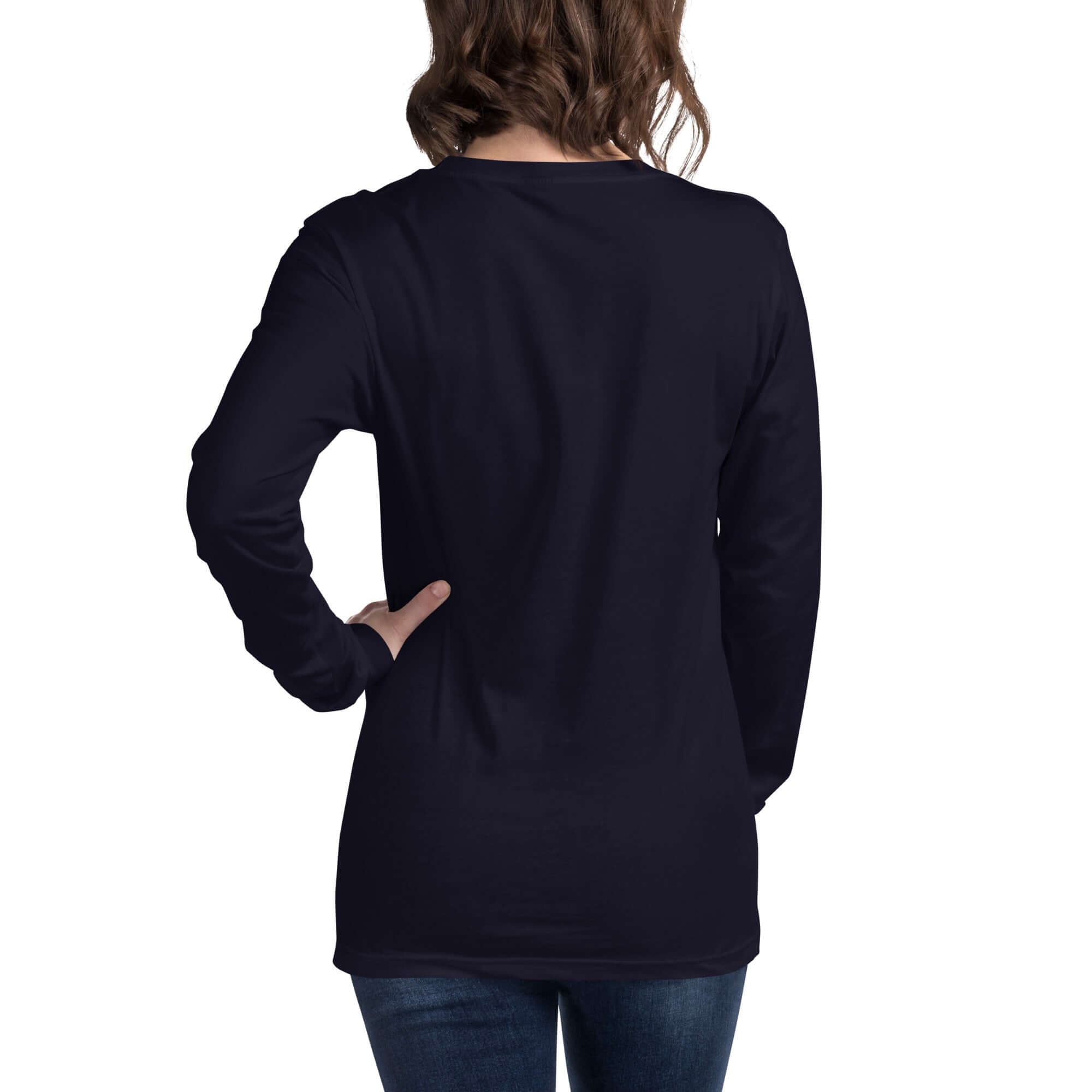 Eindhoven Trots long sleeve t-shirt displayed from the back view, showcasing its stylish design and fit.