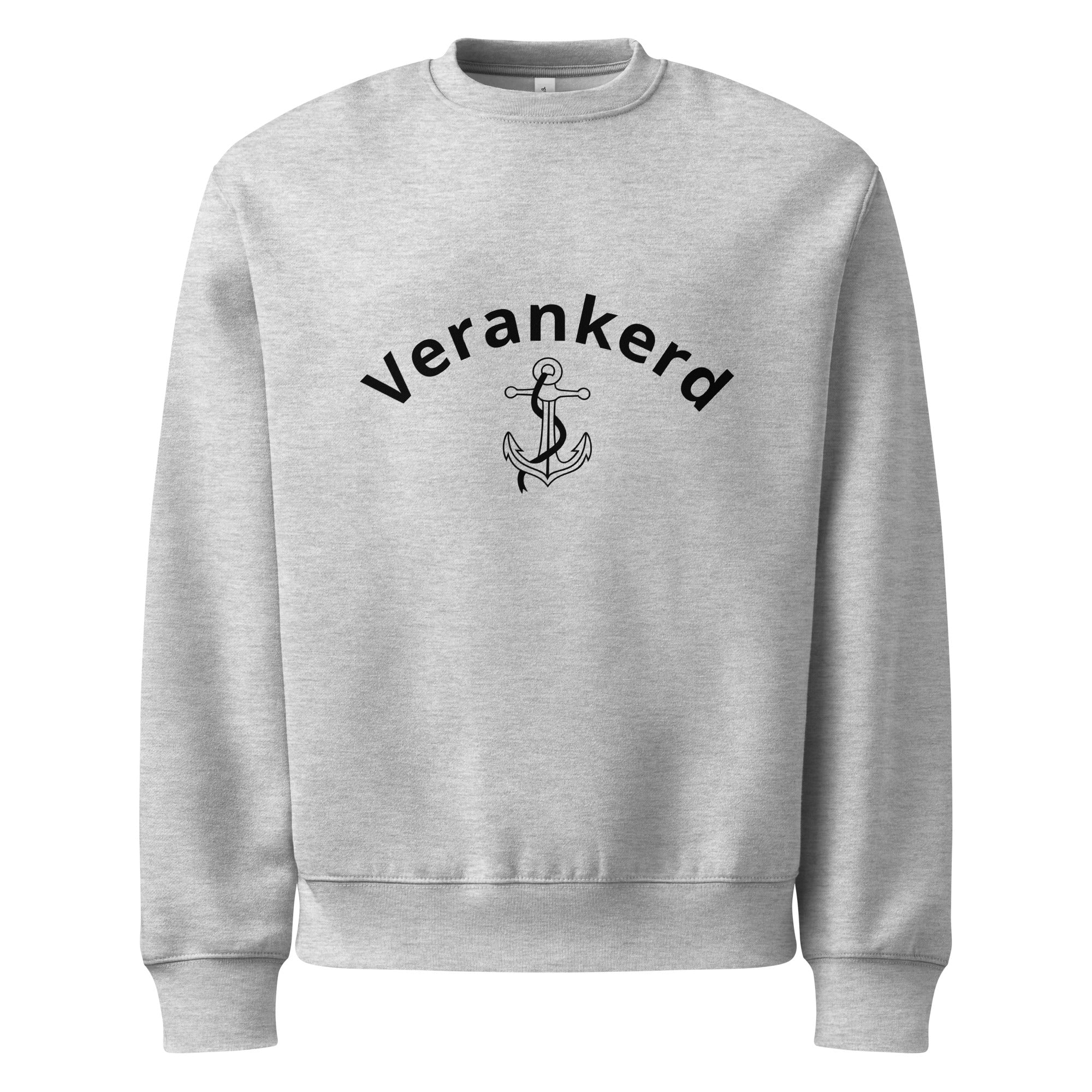 Verankerd Sweatshirt product mockup front view showcasing premium streetwear design