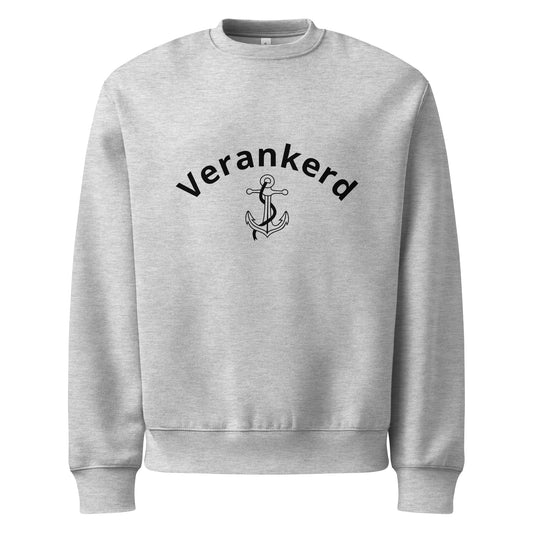 Verankerd Sweatshirt product mockup front view showcasing premium streetwear design