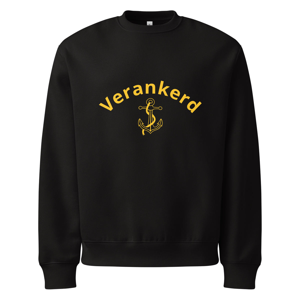 Verankerd Sweatshirt detailed mockup view showing stitching and fabric quality