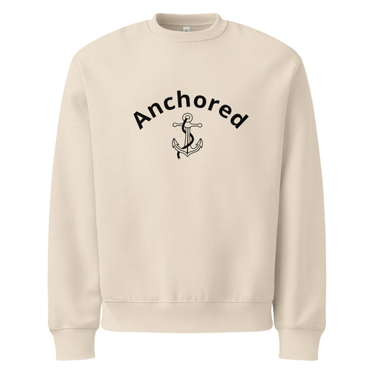 Cozy Anchored Sweatshirt featuring a charming anchor illustration, symbolizing hope and calm confidence.