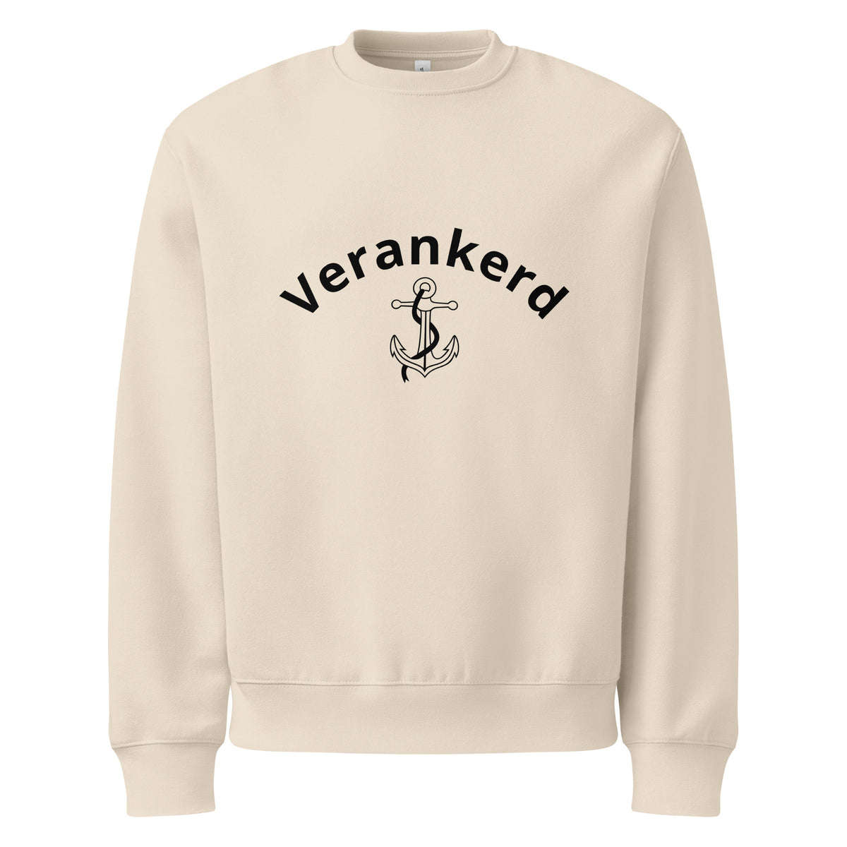 Verankerd Sweatshirt mockup showing clean minimalist design and soft fabric texture