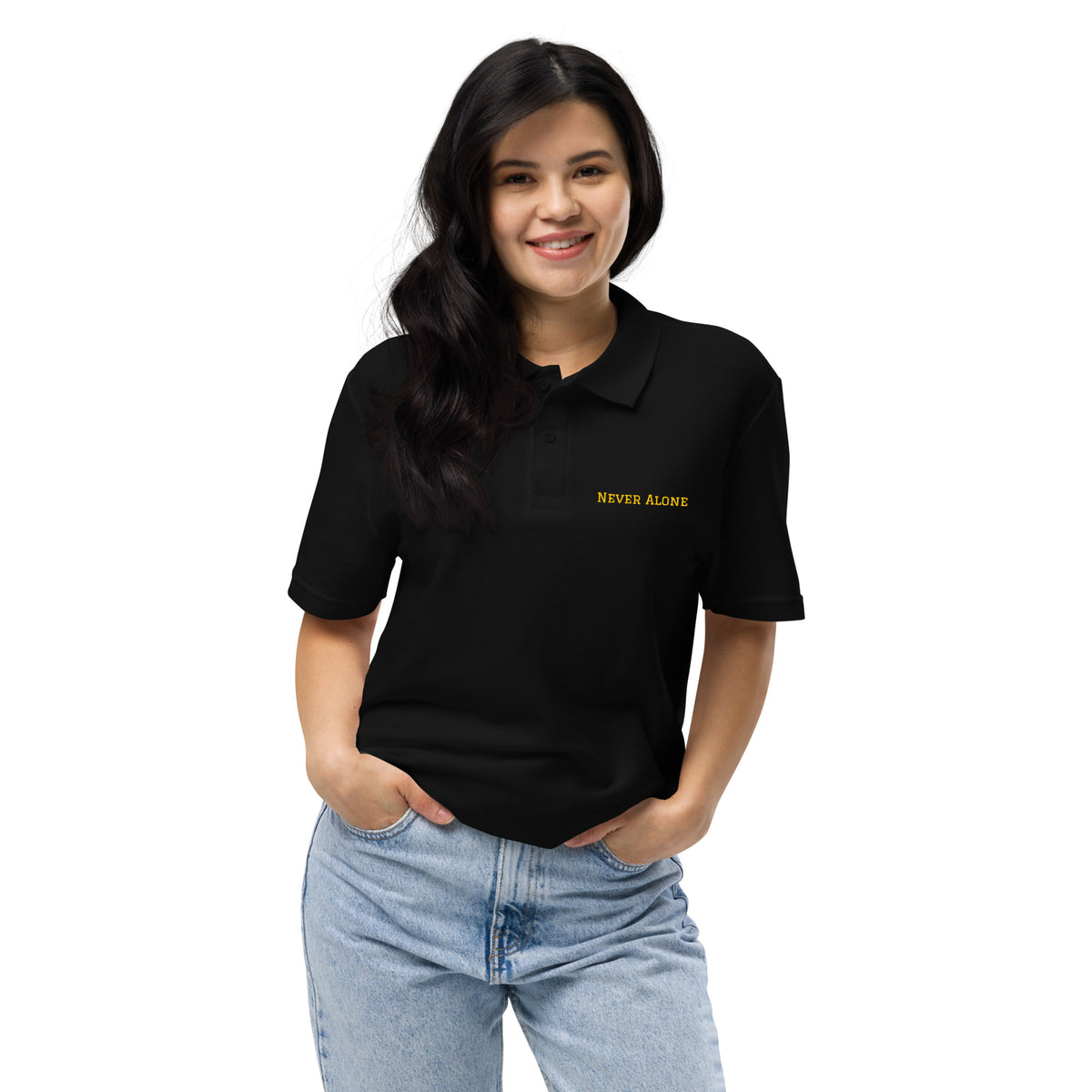 Never Alone Polo Shirt premium casual design