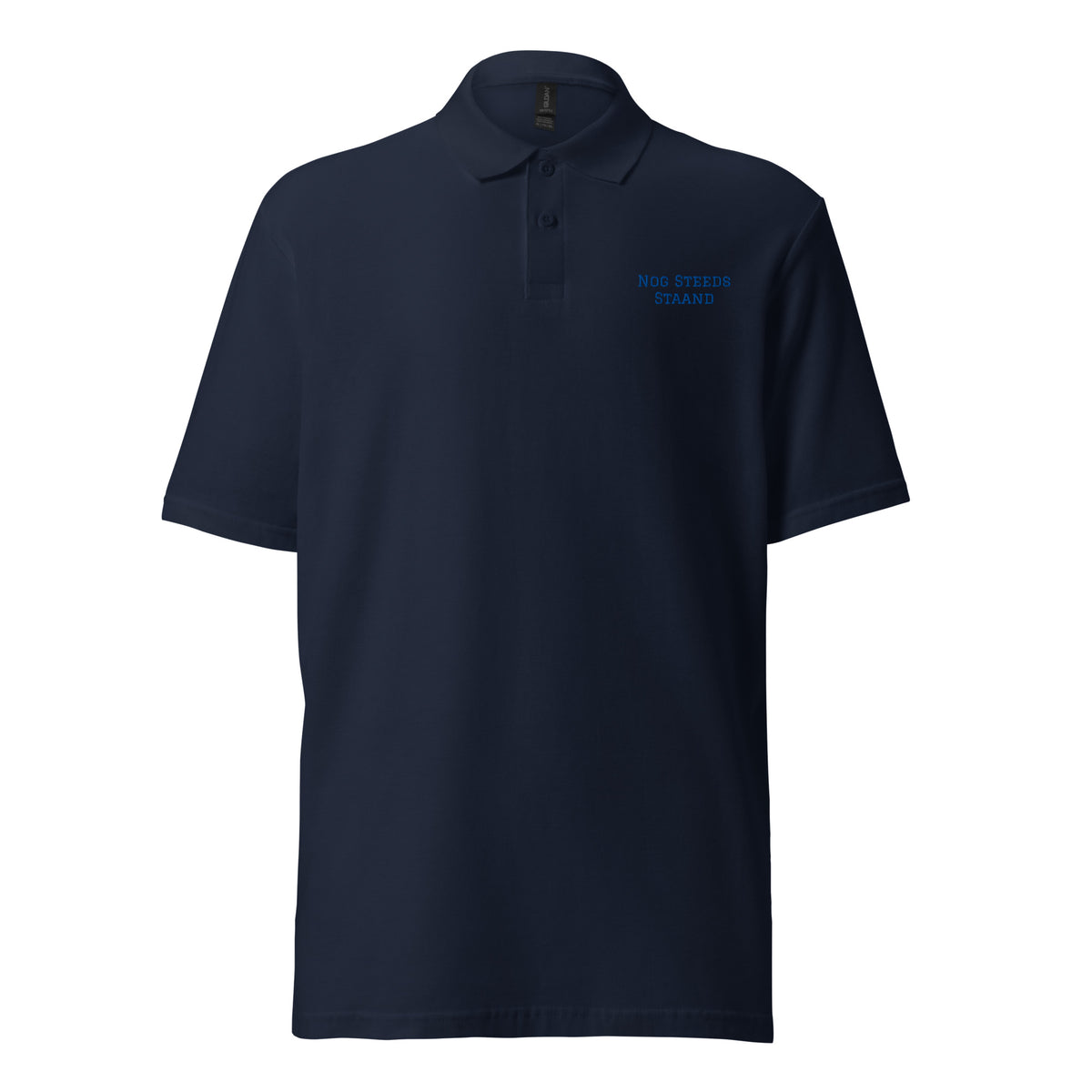 Staand Polo Shirt product mockup showing front design on clean background