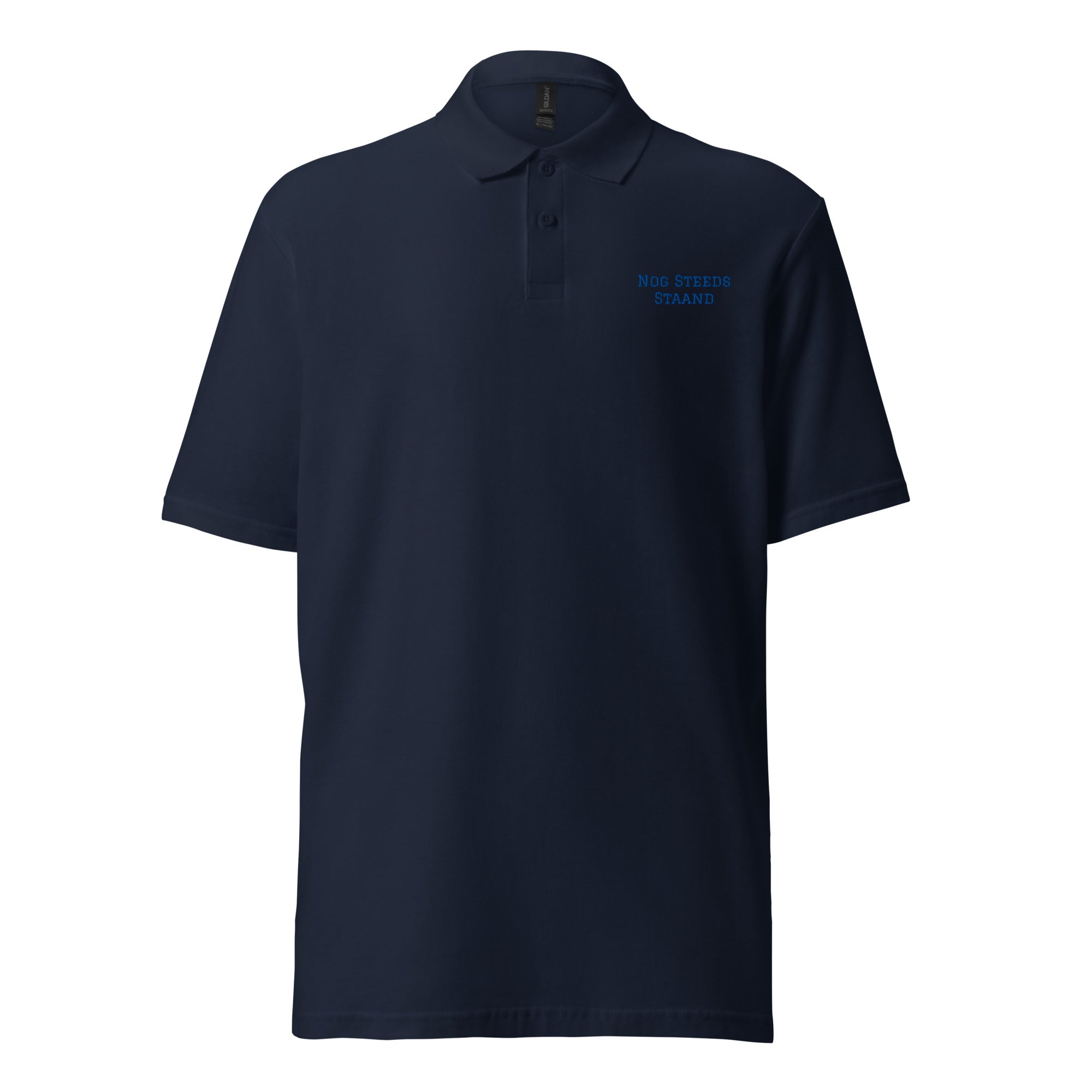 Staand Polo Shirt product mockup showing front design on clean background