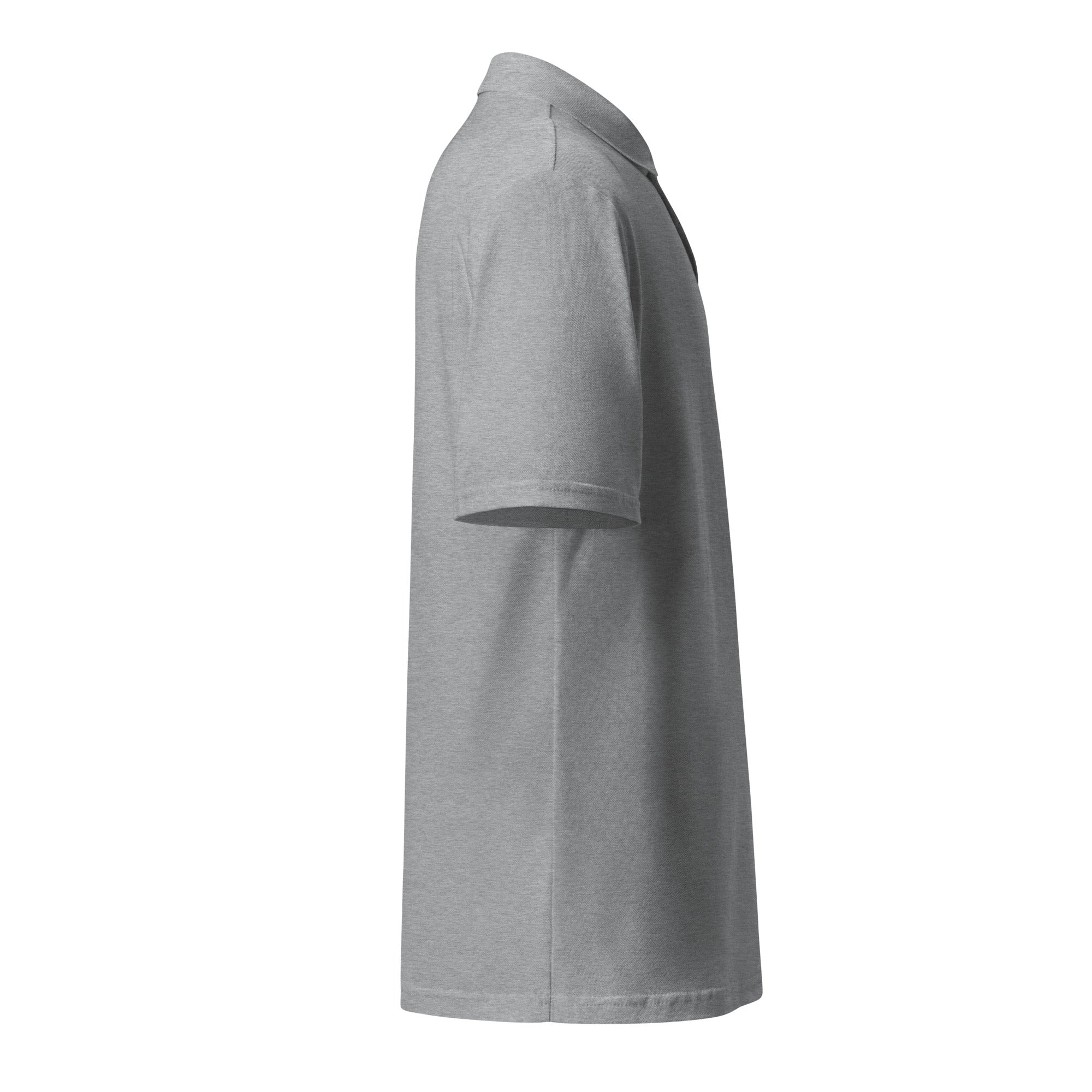 Still Standing Polo shirt detailed mockup showing high-quality stitching and finish