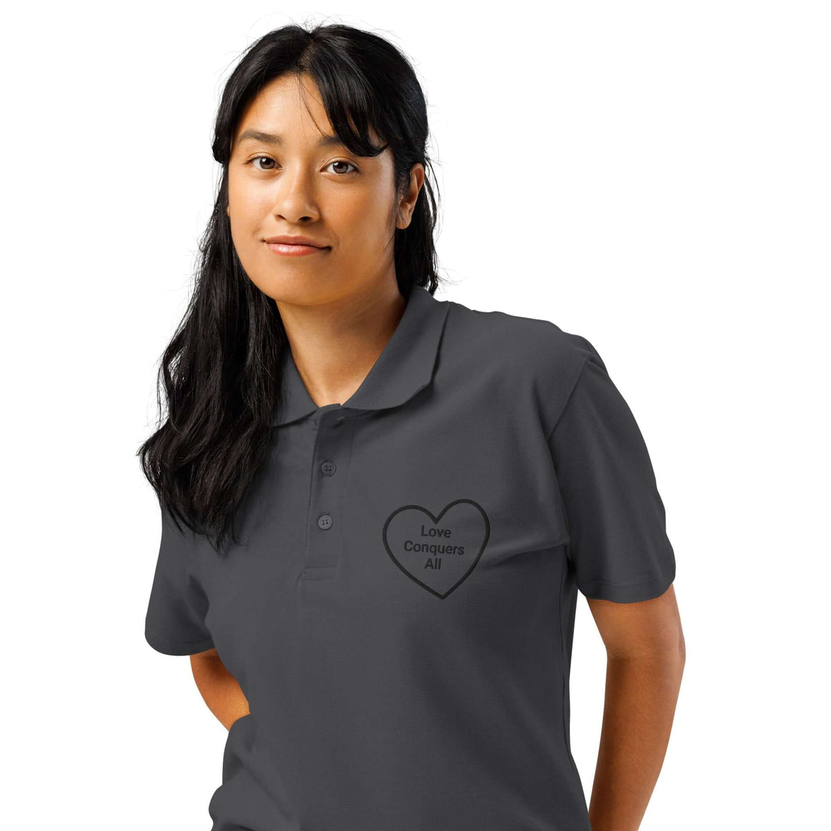 Premium cotton Love Conquers All polo shirt design