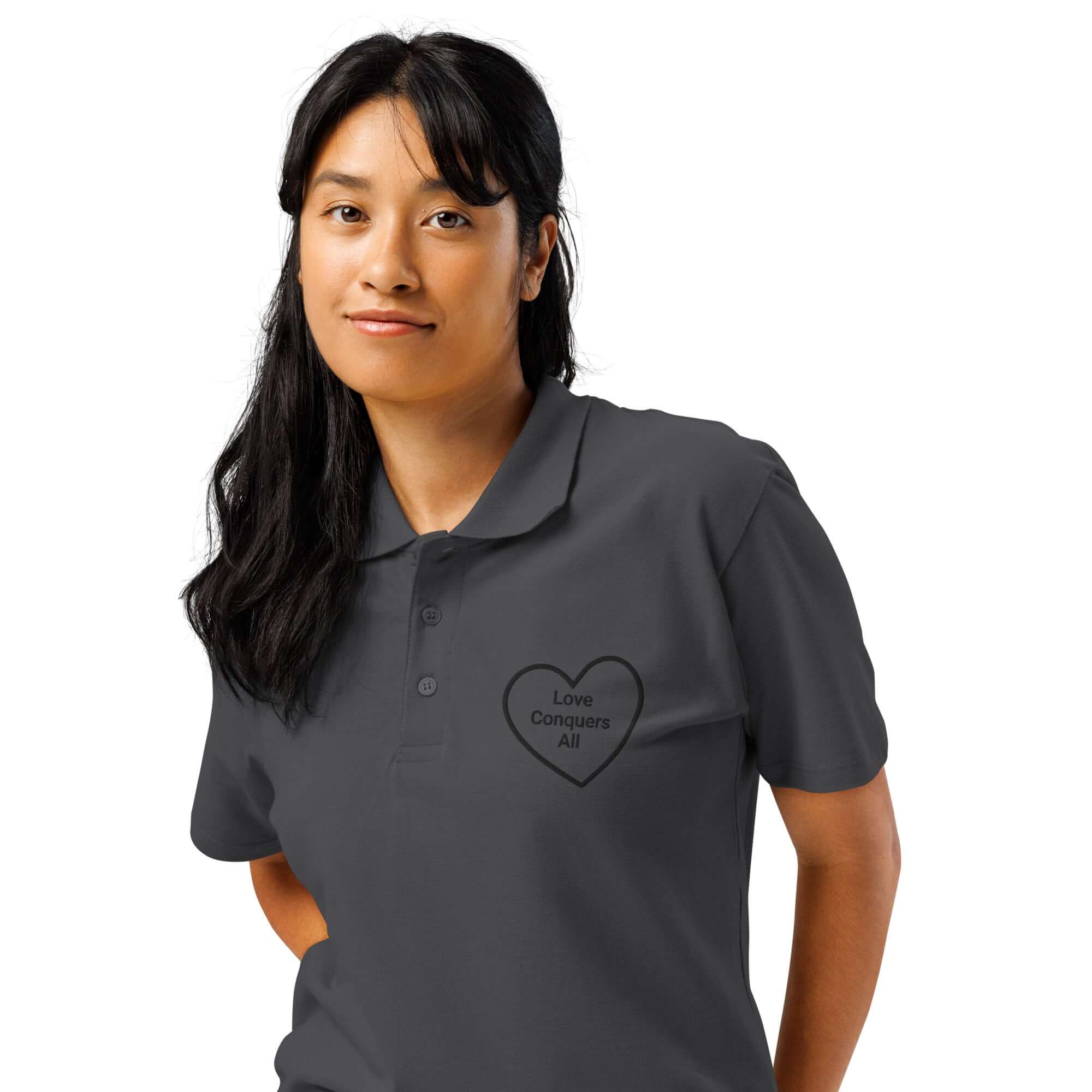 Premium cotton Love Conquers All polo shirt design