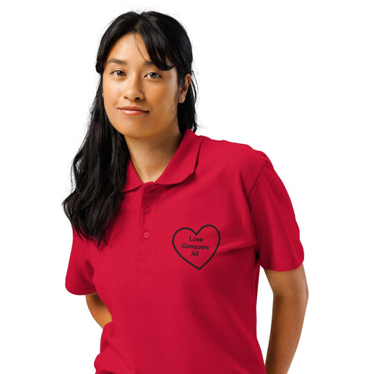 Love Conquers All polo shirt front view