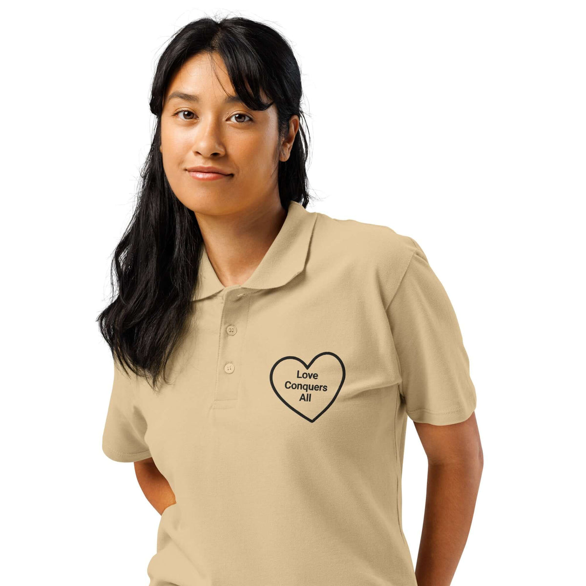 Premium cotton Love Conquers All polo shirt design