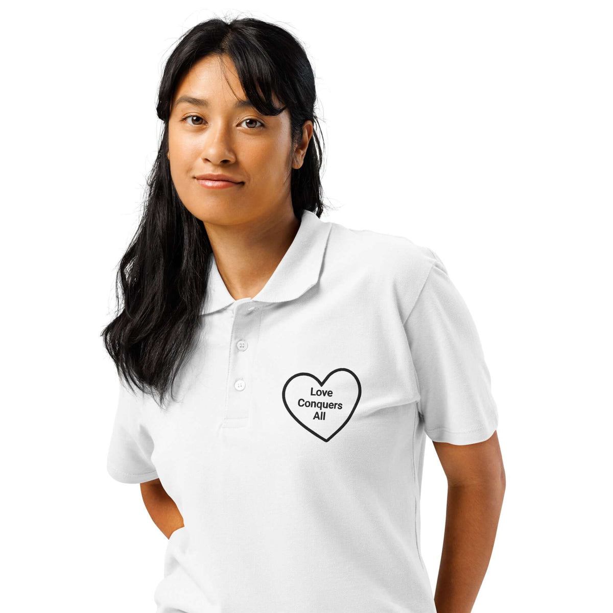 Premium cotton Love Conquers All polo shirt design