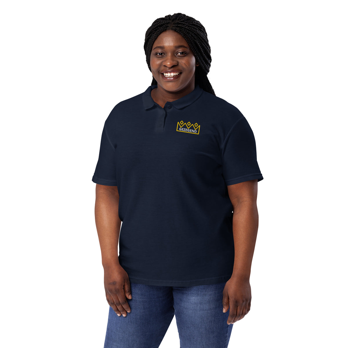Gezegend Poloshirt premium mens polo shirt mockup showcasing breathable fabric and premium finish